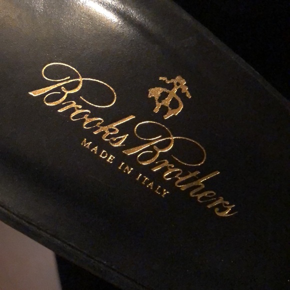 🔆 Brooks Brother’s fabric leather trim wood heel slides - Picture 10 of 11